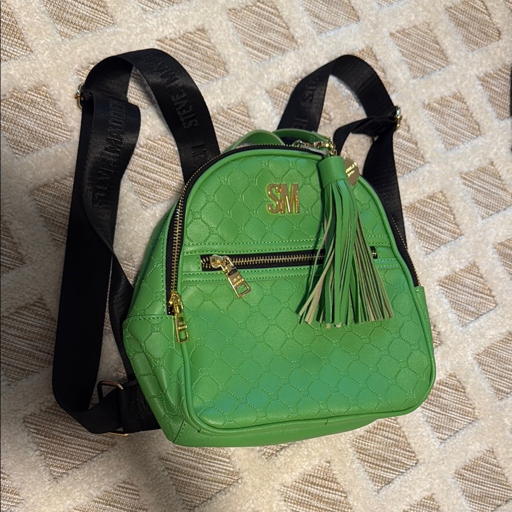 Steve Madden Green Quilted Backpack